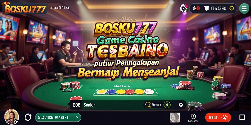 Screenshot gameplay Live Casino dari BOSKU777 memperlihatkan suasana kasino yang mendebarkan.