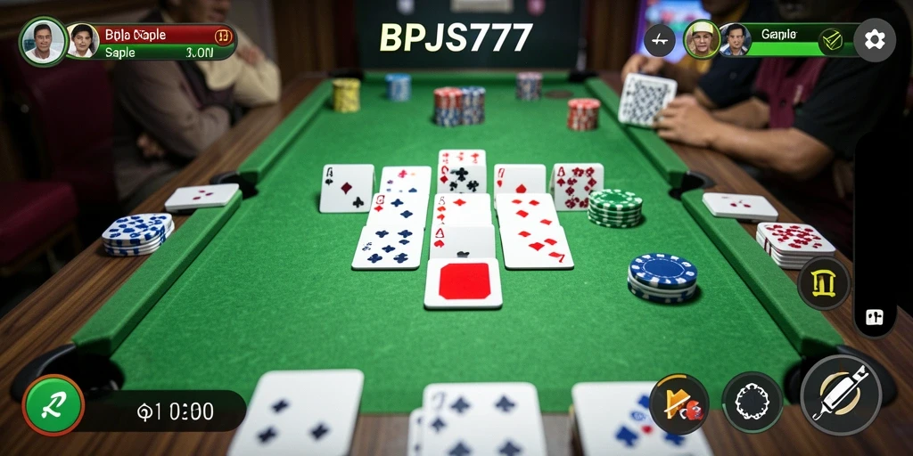 Tampilan gameplay Gaple yang seru dan interaktif di BPJS777.