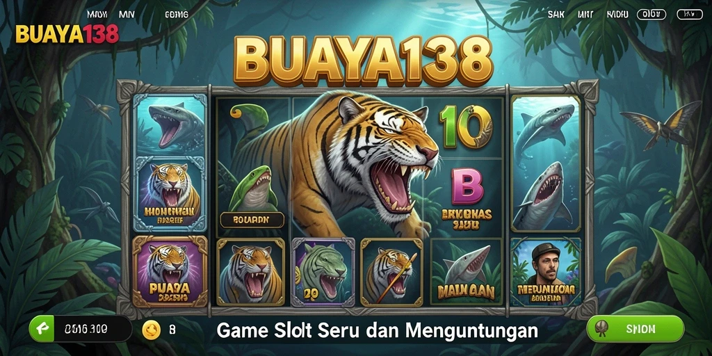 Tampilan gameplay Slot yang mendebarkan di BUAYA138.