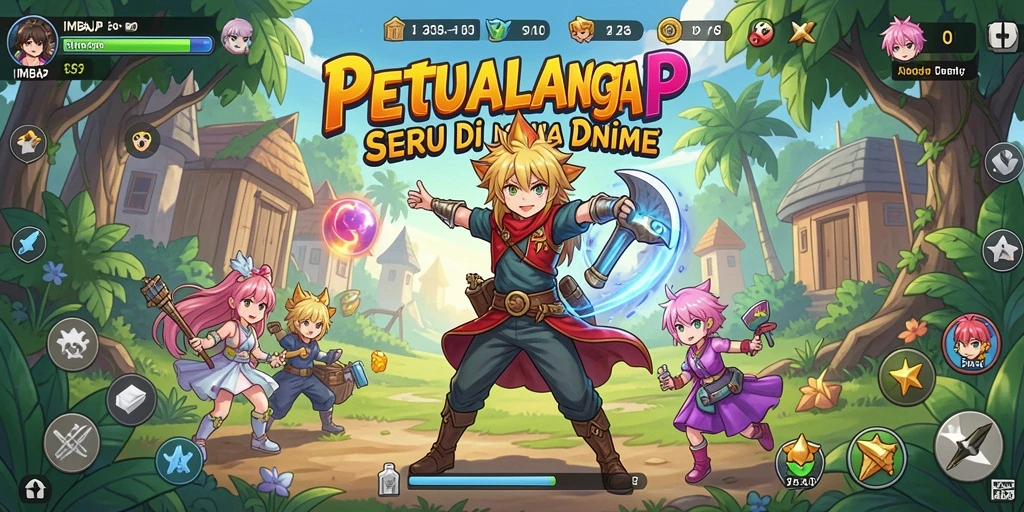 Screenshot menampilkan karakter Anime dalam aksi mendebarkan.