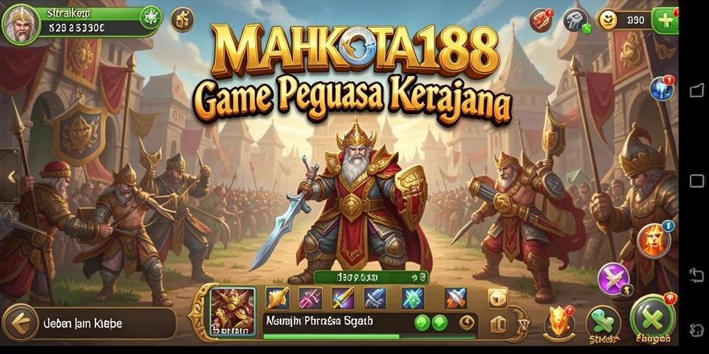 Tangkapan layar yang menunjukkan pertempuran epik dalam MAHKOTA188.