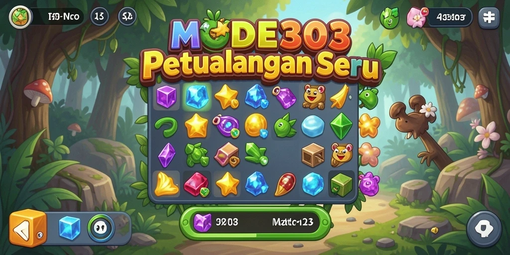 Tangkapan layar gameplay yang memukau dari MODE303 dengan kombinasi warna yang cerah.