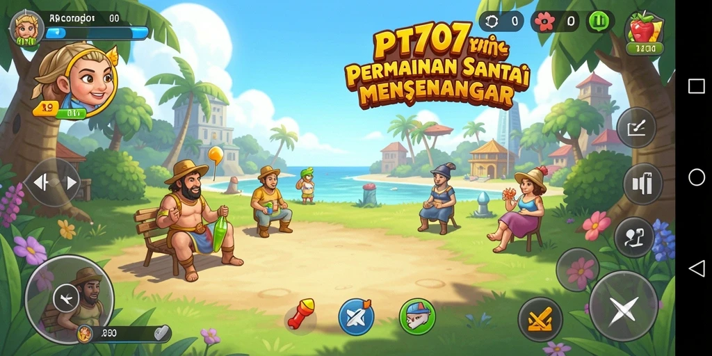 Tampilan gameplay PT707 yang cerah dan penuh warna.