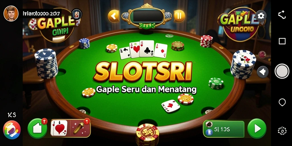 Tampilan gameplay SLOTSRI dengan suasana permainan Gaple yang seru.